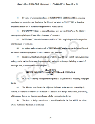 Illustration for article titled First iPhone 4 Class Action Suit Filed Against Apple and AT&T (Updated)